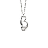 Collar con Colgante inicial B PDPAOLA Plata Baño Rodio | CO02-B75-U