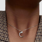 Collar con Colgante inicial C PDPAOLA Plata Baño Rodio | CO02-B76-U