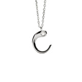 Collar con Colgante inicial C PDPAOLA Plata Baño Rodio | CO02-B76-U