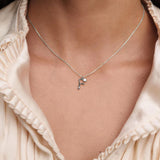 Collar con Colgante inicial F PDPAOLA Plata Baño Rodio | CO02-B79-U