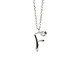 Collar con Colgante inicial F PDPAOLA Plata Baño Rodio | CO02-B79-U