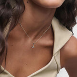 Collar con Colgante inicial I PDPAOLA Plata Baño Rodio | CO02‑B82‑U