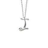 Collar con Colgante inicial I PDPAOLA Plata Baño Rodio | CO02‑B82‑U