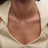 Collar con Colgante inicial L PDPAOLA Plata Baño Rodio | CO02-B85-U