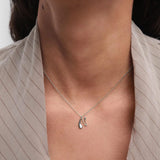 Collar con Colgante inicial N PDPAOLA Plata Baño Rodio | CO02-B87-U