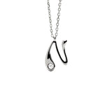 Collar con Colgante inicial N PDPAOLA Plata Baño Rodio | CO02-B87-U