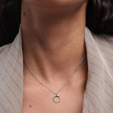 Collar con Colgante inicial O PDPAOLA Plata Baño Rodio | CO02‑B88‑U