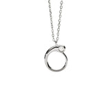 Collar con Colgante inicial O PDPAOLA Plata Baño Rodio | CO02‑B88‑U