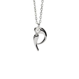 Collar con Colgante inicial P PDPAOLA Plata Baño Rodio | CO02-B89-U