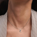 Collar con Colgante inicial R PDPAOLA Plata Baño Rodio | CO02-B91-U