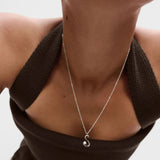 Collar con Colgante inicial S PDPAOLA Plata Baño Rodio | CO02‑B92‑U