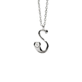 Collar con Colgante inicial S PDPAOLA Plata Baño Rodio | CO02‑B92‑U