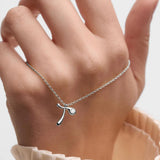 Collar con Colgante inicial T PDPAOLA Plata Baño Rodio | CO02‑B93‑U