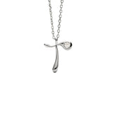 Collar con Colgante inicial T PDPAOLA Plata Baño Rodio | CO02‑B93‑U
