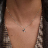 Collar con Colgante inicial V PDPAOLA Plata Baño Rodio | CO02‑B95‑U