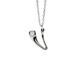 Collar con Colgante inicial V PDPAOLA Plata Baño Rodio | CO02‑B95‑U