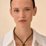Collar Corto AGATHA París Rhea Cordon Trenzado Ojo de Tigre Dorado | 02680249-274-TU