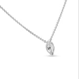 Collar Oro Blanco con Diamante Talla Marquise 0,68 cts