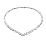 Collar Gargantilla V Tennis Deluxe SWAROVSKI Baño de Rodio Cristales Blancos | 5556917