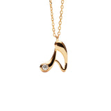 Collar con Colgante inicial A PDPAOLA Plata Baño de Oro 18K | CO01‑B74‑U