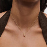 Collar con Colgante inicial B PDPAOLA Plata Baño de Oro 18K | CO01‑B75‑U