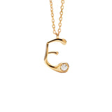 Collar con Colgante inicial E PDPAOLA Plata Baño de Oro 18K | CO01‑B78‑U