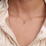 Collar con Colgante inicial F PDPAOLA Plata Baño de Oro 18K | CO01‑B79‑U