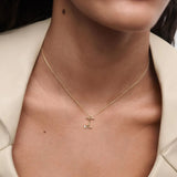 Collar con Colgante inicial I PDPAOLA Plata Baño de Oro 18K | CO01-B82-U