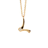 Collar con Colgante inicial L PDPAOLA Plata Baño de Oro 18K | CO01-B85-U