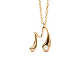 Collar con Colgante inicial M PDPAOLA Plata Baño de Oro 18K | CO01-B86-U