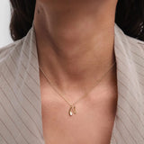Collar con Colgante inicial N PDPAOLA Plata Baño de Oro 18K | CO01-B87-U