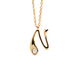 Collar con Colgante inicial N PDPAOLA Plata Baño de Oro 18K | CO01-B87-U
