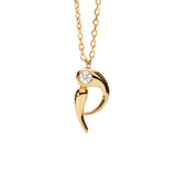 Collar con Colgante inicial P PDPAOLA Plata Baño de Oro 18K | CO01-B89-U