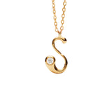 Collar con Colgante inicial S PDPAOLA Plata Baño de Oro 18K | CO01-B92-U