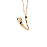 Collar con Colgante inicial V PDPAOLA Plata Baño de Oro 18K | CO01‑B95‑U