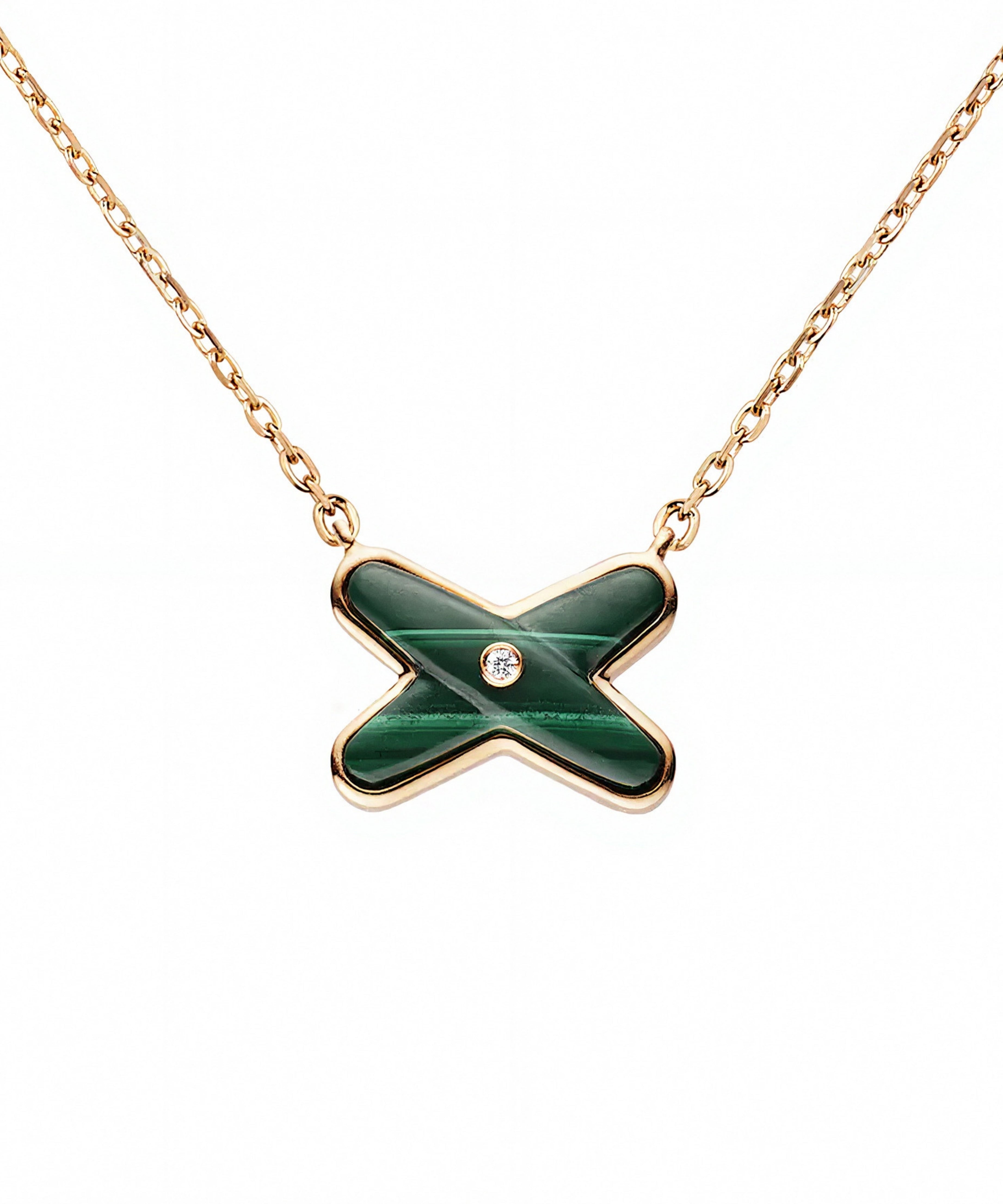 Colgante Chaumet Jeux de Liens Oro Rosa 18K y Malaquita | 083969