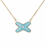 Colgante Chaumet Jeux de Liens Oro Rosa 18K Turquesa y Diamante | 082932