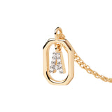 Collar PDPAOLA Mini Letter A Plata Baño Oro | CO01-512-U