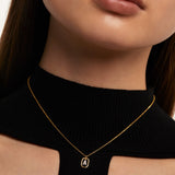 Collar PDPAOLA Mini Letter A Plata Baño Oro | CO01-512-U