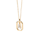 Collar PDPAOLA Mini Letter A Plata Baño Oro | CO01-512-U
