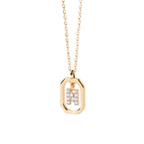 Collar PDPAOLA Mini Letter N Plata Baño Oro | CO01-525-U