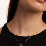 Collar PDPAOLA Mini Letter N Plata Baño Oro | CO01-525-U