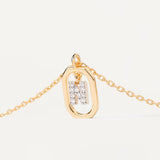 Collar PDPAOLA Mini Letter N Plata Baño Oro | CO01-525-U