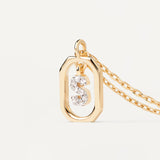 Collar PDPAOLA Mini Letter S Plata Baño Oro | CO01-530-U