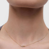 Collar Multicolor Estela PDPAOLA Plata con Baño de Oro 18K y Circonitas Multicolor | CO01-B60-U