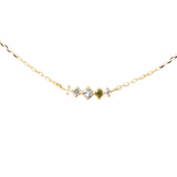 Collar Multicolor Estela PDPAOLA Plata con Baño de Oro 18K y Circonitas Multicolor | CO01-B60-U