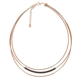 Collar Gargantilla Multihilos PESAVENTO DNA Spring Plata Baño Oro Rosa | WDNAG291