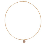 Collar Gargantilla PESAVENTO Colgante Cuadrado Marrón Plata Baño Oro Amarillo | WPSCG165