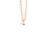 Collar Solitario Joy PDPAOLA Plata con Baño de Rodio y Circonita Blanca | CO01-599-U