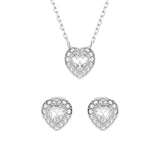 Conjunto Corazón Ariana Grande x Swarovski Baño de rodio cRISTALE y Circonitas | 5720849